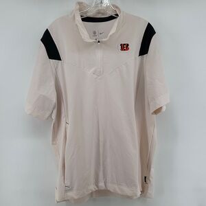 Nike Cincinnati Bengals On-Field Short-Sleeve 1/4 Zip Pullover Beige Men’s Large